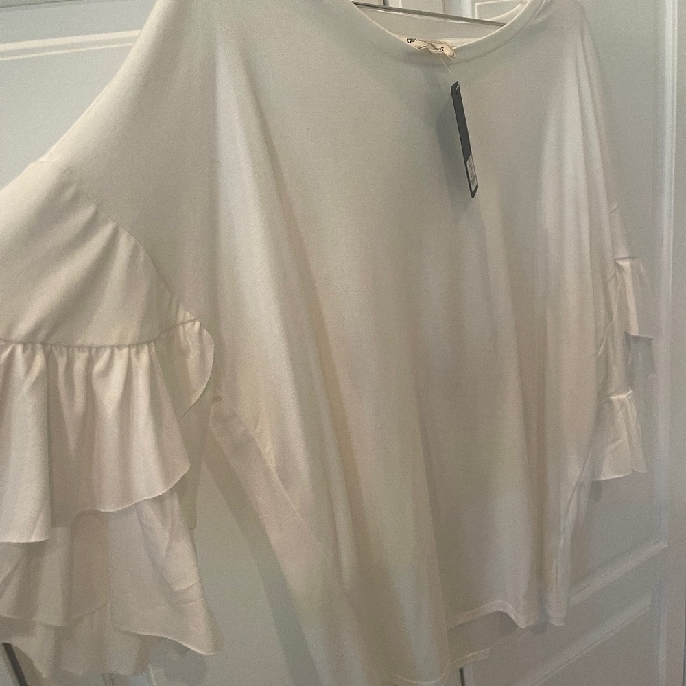 SOPHIE & TREY WOMEN'S SIZE LARGE BRAND NEW WHITE SHIRT - NWT